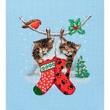 Набор для вышивания Anchor "Christmas Kittens" 19,5*16,5см, MEZ Венгрия, PCE0504