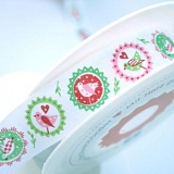 Тесьма с печатным рисунком "Птицы", ширина 25мм, Acufactum Ute Menze, 35123-01