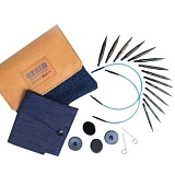 Набор спиц съемных укороченных "Denim Indigo Wood Mini", длина 6,7см, KnitPro, 20645