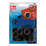 Люверсы, внутренний диаметр 14мм, латунь, черный, 10шт в упаковке, Prym, 541384