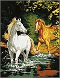 *  Канва-страмин Royal Paris с рисунком "Le Gue" 47,5*37см, MEZ Венгрия, 9880142-00251