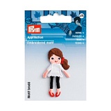 Термоаппликация "Кукла, коричневый волос" 50*30мм, 100% полиэстер, Prym, 924291