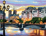 *  Канва-страмин Royal Paris с рисунком "Le Pont Des Arts" 37*47,5см, MEZ Венгрия, 9880132-00232
