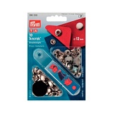 Кнопки "Анорак", диаметр 12мм, латунь, серебристый, 10шт в упаковке, Prym, 390330