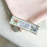 Этикетка тканая "Mit Liebe selbstgemacht" 16*70мм, 100% полиэстер, Acufactum Ute Menze, 35267