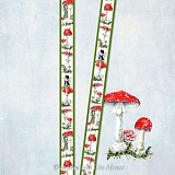 Тесьма декоративная, тканая "Мухоморы и эльфы", ширина 16мм, 100% полиэстер, Acufactum,