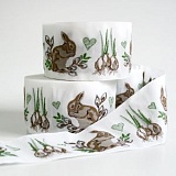 Тесьма декоративная "Заяц и весна", ширина 50мм, Acufactum Ute Menze,