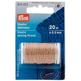 Эластичная нить-д/шитья  (резинка), 20м, d 0.5мм, бежевый, 31% эластан, 69%полиэ, 1катушка 970022