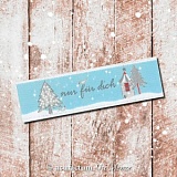 Этикетка тканая "nur  fur dich" 20*65мм, 100% полиэстер, Acufactum Ute Menze, 35304