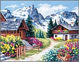 *  Канва-страмин Royal Paris с рисунком "Vers les Cimes" 37*47см, MEZ Венгрия, 9880132-00016