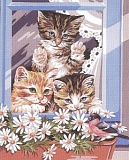 *  Канва-страмин Royal Paris с рисунком "Les Petits Canailles" 47,5*37см, MEZ Венгрия, 9880132-00067