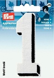 *  Термоаппликация Цифра 1, мал., белый цв., черная рамка 925876