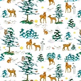 Ткань "Зимний лес", ширина 145см, 100% хлопок, Acufactum Ute Menze, 3523-550