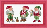 Набор для вышивания "Любимые гномики" 35*12см, Acufactum Ute Menze, 24097-01-3