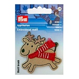 Термоаппликация "Олень с шарфом" 55*50мм, 100% полиэстер, бежевый, Prym, 924346